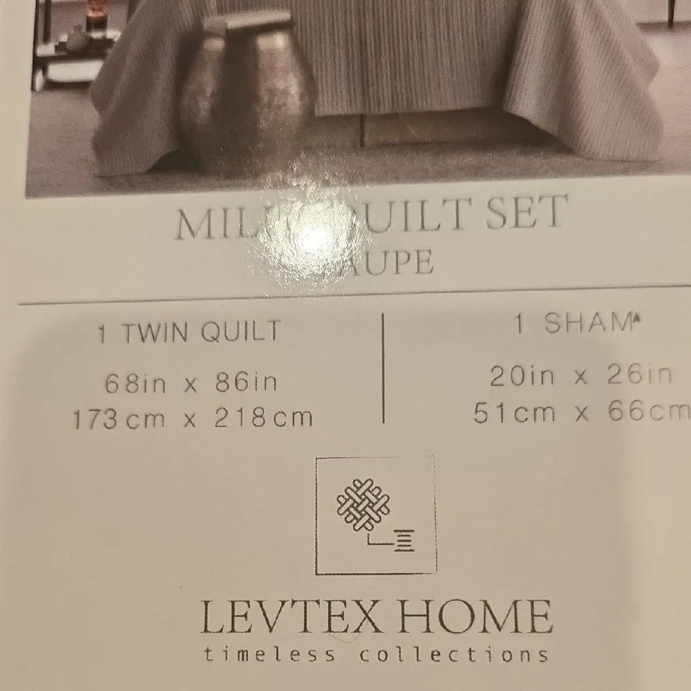 Levtex Home Taupe Waffle Quilt Set